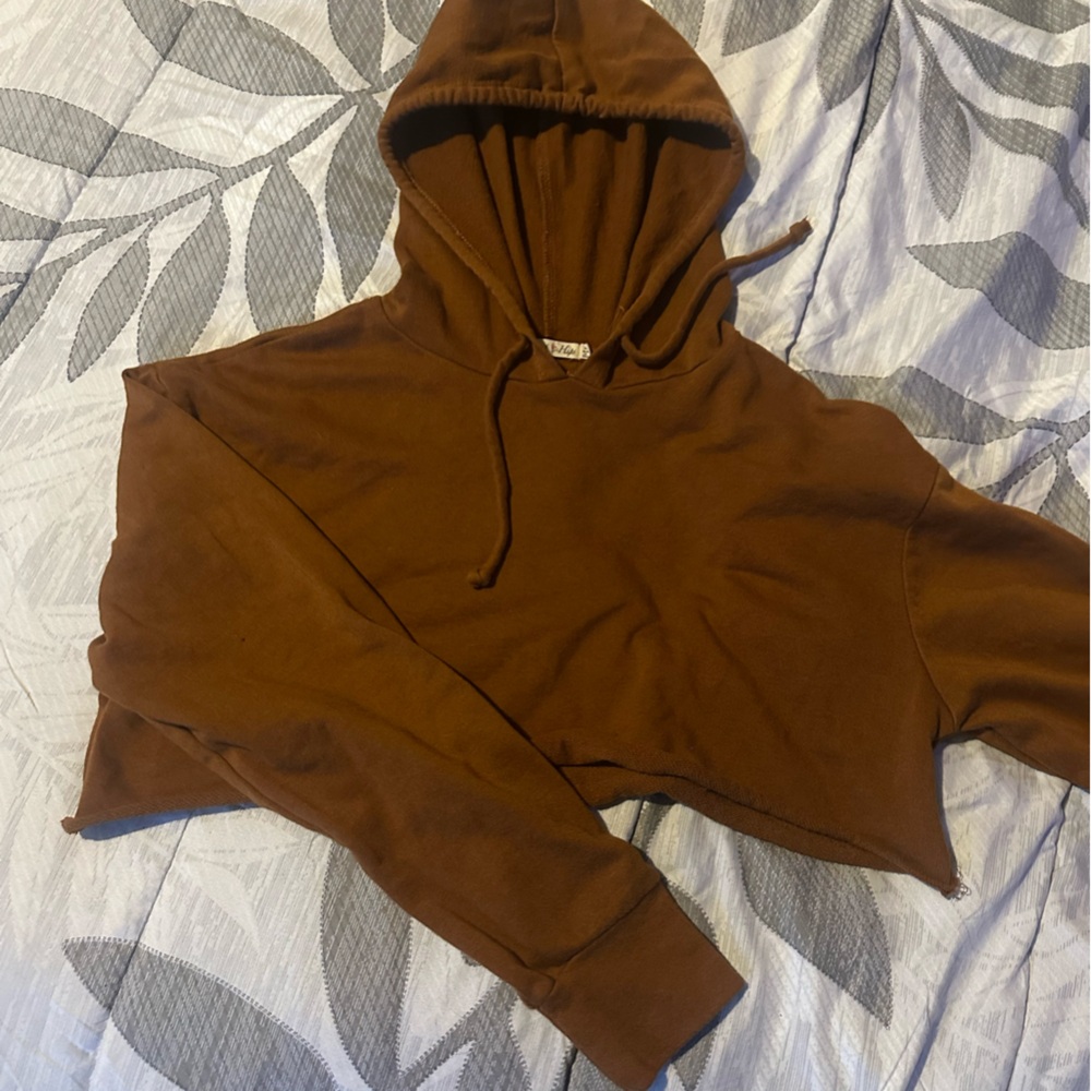 Brown Cropped Hoodie